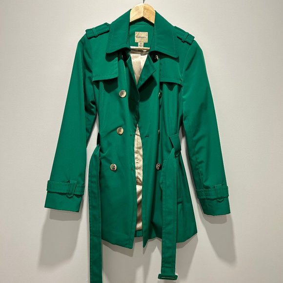 NWOT Women's Green Trenchcoat by G.H. Bass & Co - Picture 2 of 3